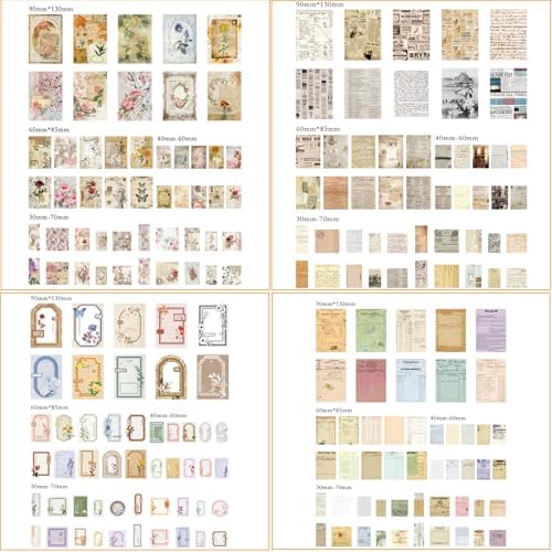 400PCS Vintage Scrapbook Paper Junk Journal Kit Aesthetic Decorative Paper - Image 5