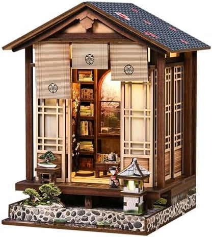 Book Nook Kit, DIY Japanese Miniature Dollhouse with LED Lights by FLTRXCE