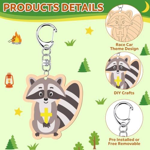 RattanView 24 Pcs Camp Craft Color Your Own Religious Camping Keychains - Image 3