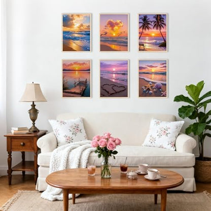 DOTSOPS 6 Pack Beach Diamond Painting Kits for Adults Art Painting Kits - Image 5