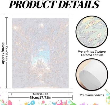koemhxb Magical Library Paint by Numbers Kit for Adults Beginner Fantasy Acrylic Painting DIY Art Canvas by Number Kits for Gifts Home Wall Decor 16x20 Inch - Image 2