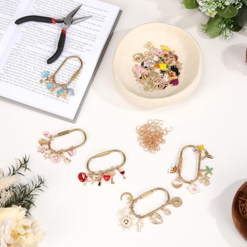 Sureio 210 Pcs Gold Brass Carabiner DIY Kit 12 Set Carabiner Bag Making - Image 4