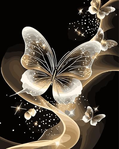 DOTSTART Paint by Numbers Kit for Adults, Starlight Butterfly Paint by Number for Adults,Acrylic Adults' Paint-by-Number Kits, DIY Easy Paint by Number Adult Canvas for Home Wall Art Decor,16X20 inch by Unknown