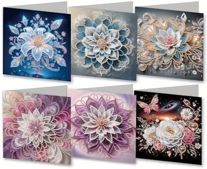 MaiYiYi 6 Pack DIY Lotus Flower Diamond Painting Greeting Cards Kit by MaiYiYi