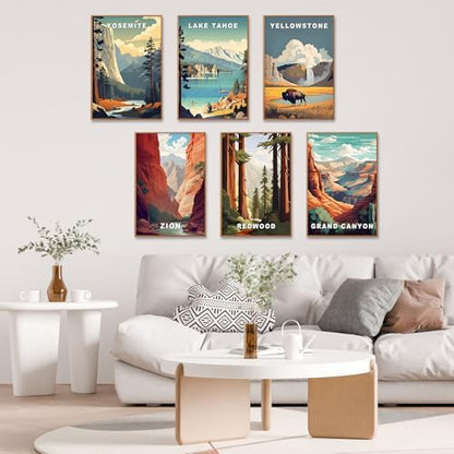 6 Pack Paint by Numbers Kit for Adults, National Parks Canvas Painting Set - Image 6