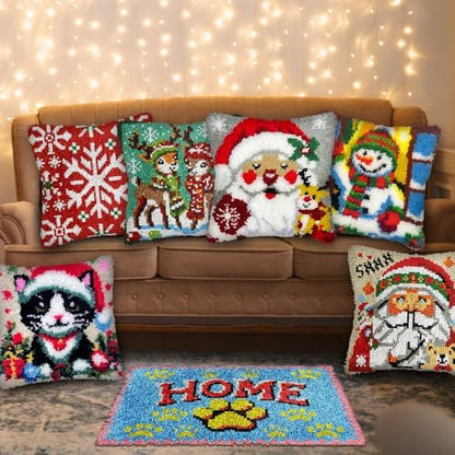 Ladybug Flowers Latch Hook Kits for Adults Kids Beginners Insects Latch Hook Pillow Kit Animals Pre-Printed Latch Hook Rug Kits Cross-stitch Cushion for Home Sofa Decoration 17x17 in. Handmade Gift - Image 6