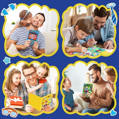 Fullhawl 48 Set Father's Day Card Making Kit with Stickers and Envelopes - Image 6