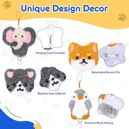 Punch Needle Kit Adult Beginner, 4 Cute Animal Hanging Ornaments All Tools - Image 5