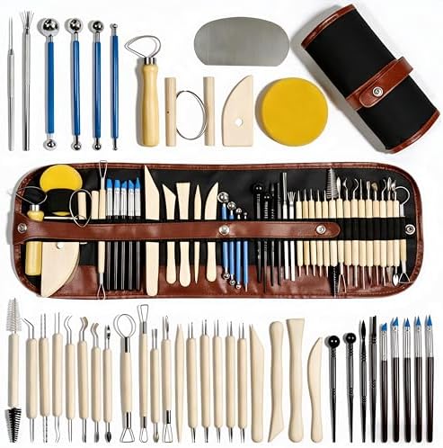 DaChihSheng 43 Pcs Clay Tools Kit Pottery Tools Polymer Clay Sculpting Tools Kit for Carving Air Dry Clay Tools Set for Adults Clay Sculpting Tools Ceramic Tools Graving Tools use for DIY Handicraft by Unknown
