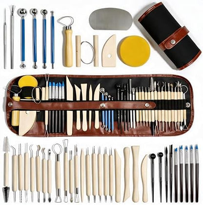 DaChihSheng 43 Pcs Clay Tools Kit Pottery Tools Polymer Clay Sculpting Tools Kit for Carving Air Dry Clay Tools Set for Adults Clay Sculpting Tools Ceramic Tools Graving Tools use for DIY Handicraft by Unknown