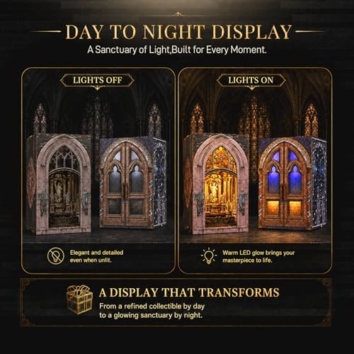MiniCity 2-Pack DIY Book Nook Kits, Notre-Dame and Milan Cathedral with LED - Image 4