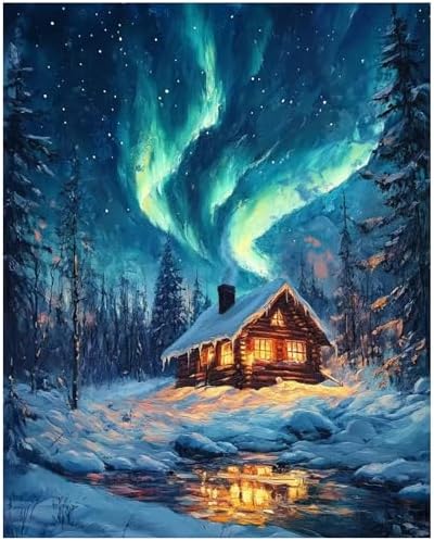 XTCIXAL Paint by Numbers Kit for Adults, Aurora, 16X20 Inch by XTCIXAL