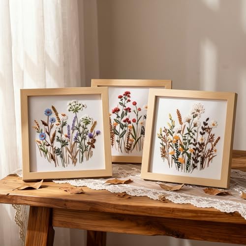 Herdiese Embroidery Kit for Beginners with 3 Floral Patterns - Image 5