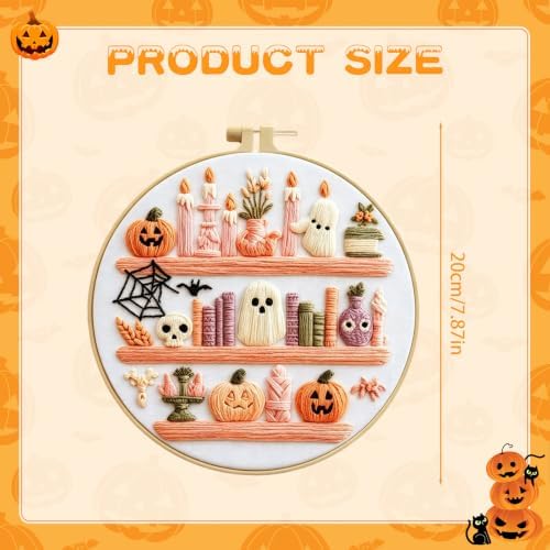 RUIQLXHANG Halloween Ghost Reading Embroidery Kit for Beginners - Image 2