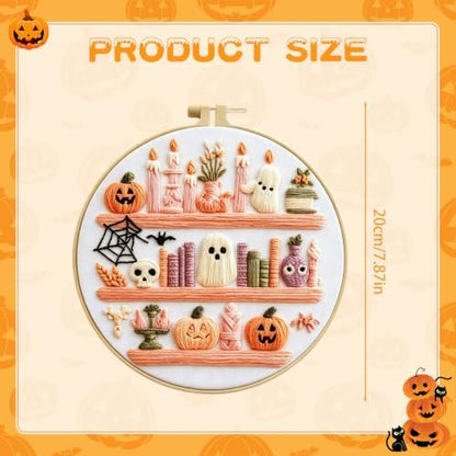 RUIQLXHANG Halloween Ghost Reading Embroidery Kit for Beginners - Image 2