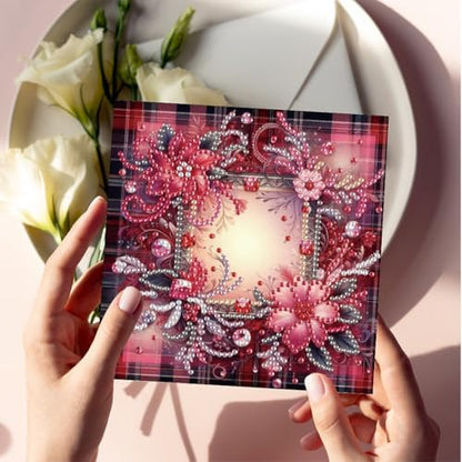 jinglinhh 6pcs Diamond Art Painting Dragonfly Lily Sunflower Love Rose Flowers Greeting Cards with Envelopes, DIY Card Making Kits for Adults, Diamond Art Postcards Christmas Cards Craft Gifts - Image 4