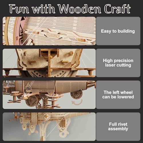 3D Wooden Puzzles for Adults, DIY Spaceship Model Building Kit - Image 4