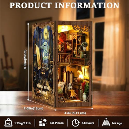 CRIOLPO DIY Book Nook Kit for Adults - 3D Wooden Puzzle with LED Lights - Image 7