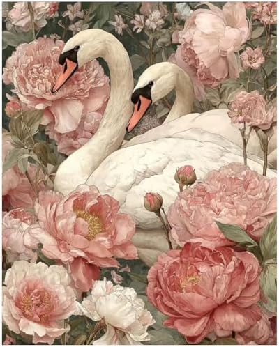XTCIXAL Paint by Numbers Kit for Adults, Swan, 16X20 Inch by XTCIXAL