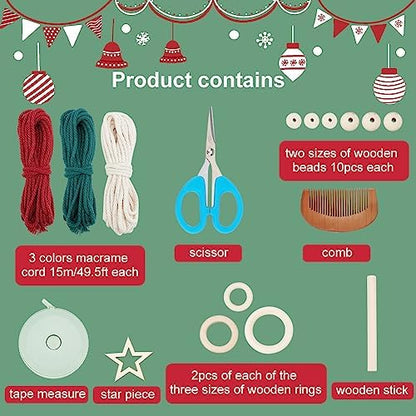 INFUNLY 8 Set DIY Macrame Kits for Adults Beginners Christmas Macrame Hanging Ornament Kit Boho Starters Wall Supplies All in One Macrame Kit with Instructions for DIY Lovers Gifts Home Hanging Decor - Image 3