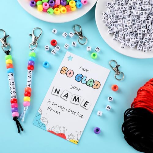 Suncalla 984 Pcs 24 Set Back to School Keychain Making Kit DIY Bead Craft - Image 2
