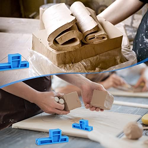 Tarpop 2 Pcs Angle Cutting Clay Tool Small Steel Wire Bevel Cutter Plastic Pottery Trimming Tools Clay Bevel Blue Pottery Angle Cutter for Ceramic Pottery Sculpting, 2 Size - Image 3