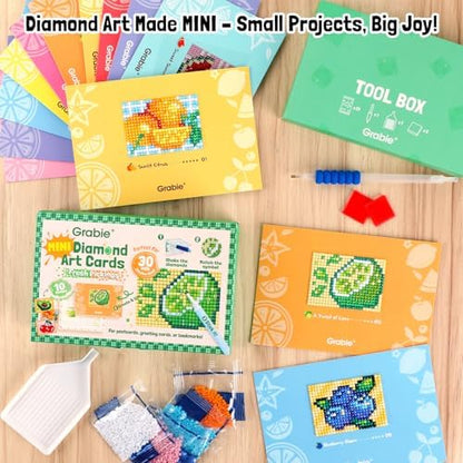 Grabie Mini Diamond Painting Cards Kit, 10 Pack Square Drill, Fresh Picking - Image 4