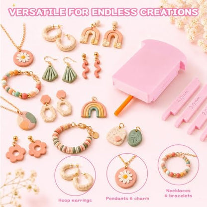 Polymer Clay Roller Guide Set with 12 Sliders, 6 Thickness Sizes, Tube Hoop Guide & Bead Roller Tool for Uniform Strips, Clay Snakes, Twisted Hoop Earrings and Jewelry Making - Image 7