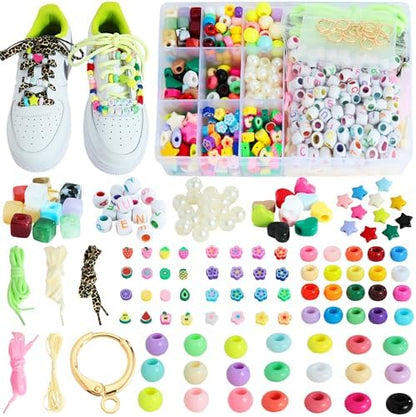 MINIMISSMIANYC 569PCS Beaded Shoe Charms for Sneaker, Acrylic Heart Star Flower Letter DIY Shoelace Charm for Women, Bag Charm kit Craft Accessories Beads Jewely Making Kit Gifts by MINIMISSMIANYC