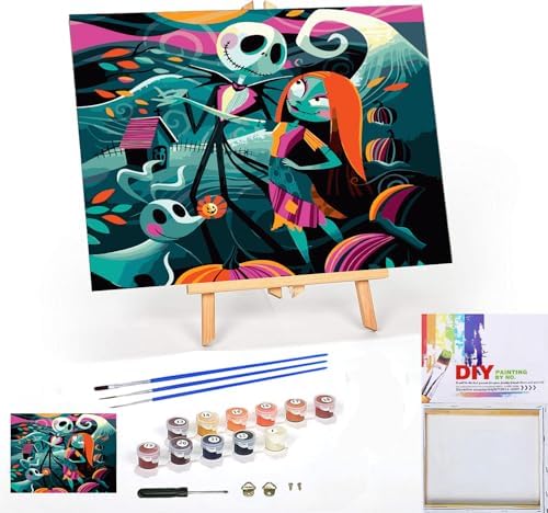 Framed Jack Paint by Numbers Kits for Adults 12x16in with Wooden Easel by MeothanDiamondPainting