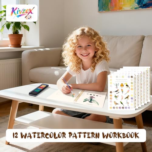 Watercolor Workbook for Adults, Beginner Friendly Watercolor Painting Kit Birds Water Coloring Book, Nature-Themed Practice Art Gift Water Color Paint Book with Palette and Brush - Image 6