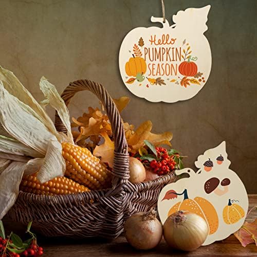Large Size 7inch Wooden Halloween Thanksgiving Ornaments to Paint, DIY Blank Unfinished Pumpkin Wood Discs Ornament for Crafts Hanging Autumn Decorations(10PCS, Beige Pumpkin) - Image 6