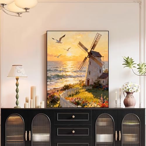 XTCIXAL Paint by Numbers Kit for Adults, Windmill, 16X20 Inch - Image 3