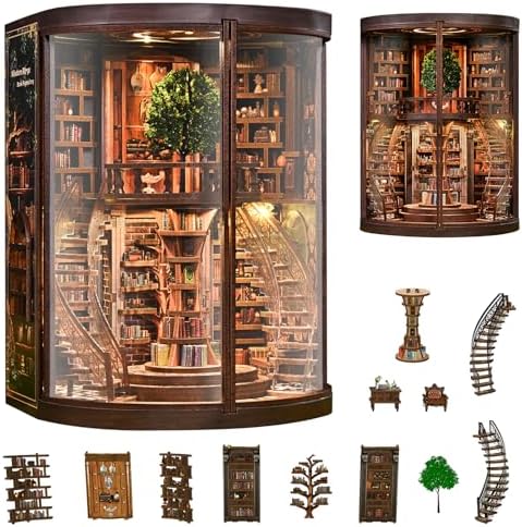Book Nook Kit for Adults - DIY Miniature Wisdom Library Dollhouse by 3DVASEBooknook