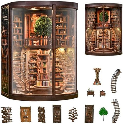 Book Nook Kit for Adults - DIY Miniature Wisdom Library Dollhouse by 3DVASEBooknook