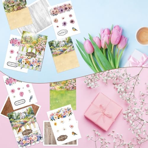 Gueevin 18 Set Flower Petals Picket Fence Card Making Kit with Foam - Image 5