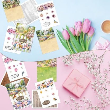 Gueevin 18 Set Flower Petals Picket Fence Card Making Kit with Foam - Image 5