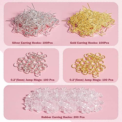 Hypoallergenic Earring Hooks for Jewelry Making, 600 Pcs Earring Making Kit - Image 2