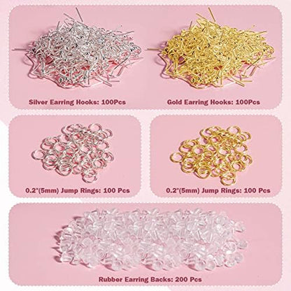 Hypoallergenic Earring Hooks for Jewelry Making, 600 Pcs Earring Making Kit - Image 2