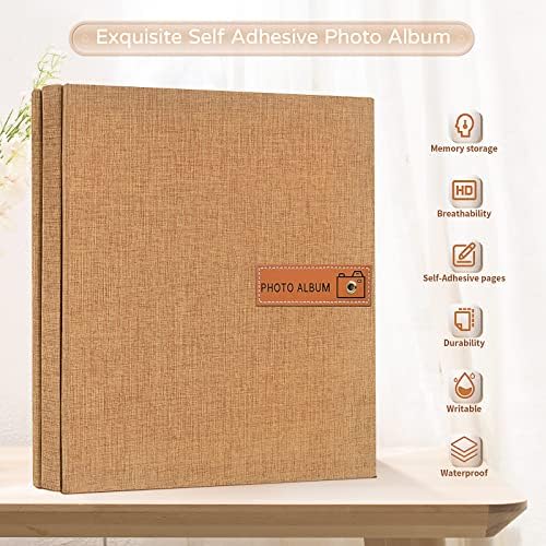 Popotop Large Photo Album Self Adhesive 4x6 5x7 8x10 Scrapbook Album DIY Picture Book,Gifts for Mom,Family Baby and Wedding,with Metal Pen and Plastic Board - Image 2