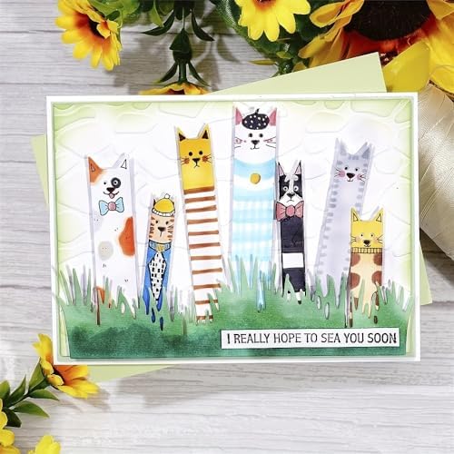 Lapoo Cutting Die for Scrapbooking, 3D Backgrounds Frame New Cutting Dies DIY Album Card Making Decor Paper Craft Metal Die Cuts Party Decorations (Cat Note 3.9 x 1.8 in) - Image 4