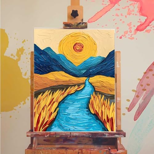 Paint by Numbers Kit for Adults Beginner, Autumn Paint by Numbers Paddy, DIY Easy Acrylic Watercolor Oil Painting Kit with Brushes, Arts and Crafts for Adult for Home Wall Decor, Gifts 12x16 in E-36 - Image 3