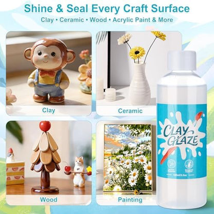 Lezmarket 200ml Air Dry Clay Glaze and 48 Pcs Clay Tools Kit, (Gloss) - Image 7