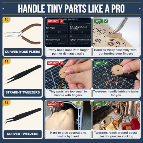 LOPASA Book Nook & Miniature House Assembly Tool Kit for Starter - Image 5
