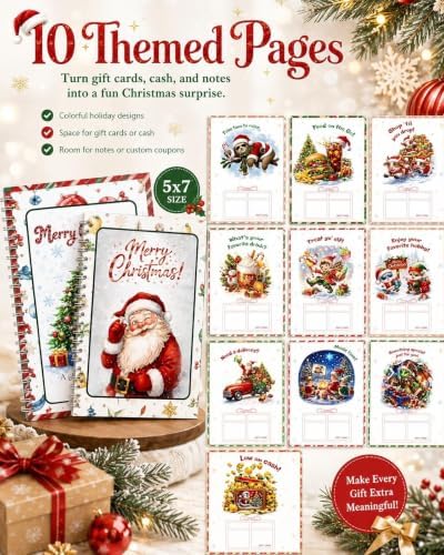 RHUTQP DIY Spiral Bound Christmas Gift Card Book, 5x7 Holiday Gift Booklet - Image 2