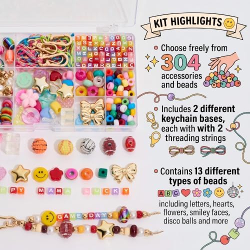 RepaTime DIY Beaded Bag Charm Kit for Women with Keychain Supplies - Image 3