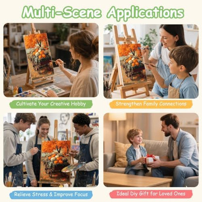 Spandrel Pumpkin Framed Paint by Numbers Kit for Adult, Halloween Adult Paint by Number Kits on Canvas, DIY Acrylic Oil Easy Autumn Painting by Numbers Fall for Home Wall Decor, 8x12in - Image 5