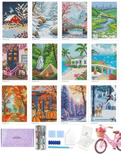 ForeverYoung Minigem Twelve Months Diamond Art Kits, 5x7Inch Postcard-Style by FOREVERYOUNG