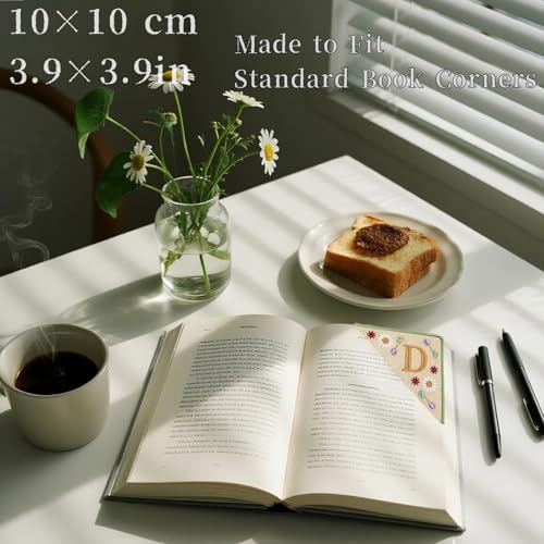 Personalized Embroidered Corner Mark, 4 Pack, Finished Initial Felt Bookmark Corner, Gift for Book Lover - Image 2