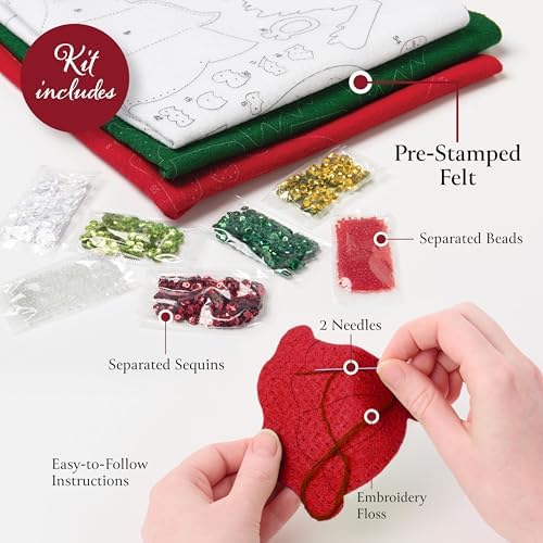 Bucilla Felt Applique 18" Stocking Making Kit, Christmas Nativity, Perfect for DIY Arts and Crafts, 89531E - Image 3